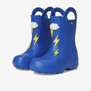 EUC CROCS Kids' Handle It Lightning Bolt Rain Boots Size C8 Unisex